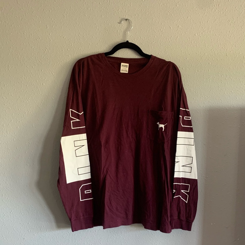 SOLD PINK Victoria’s Secret Maroon Pullover